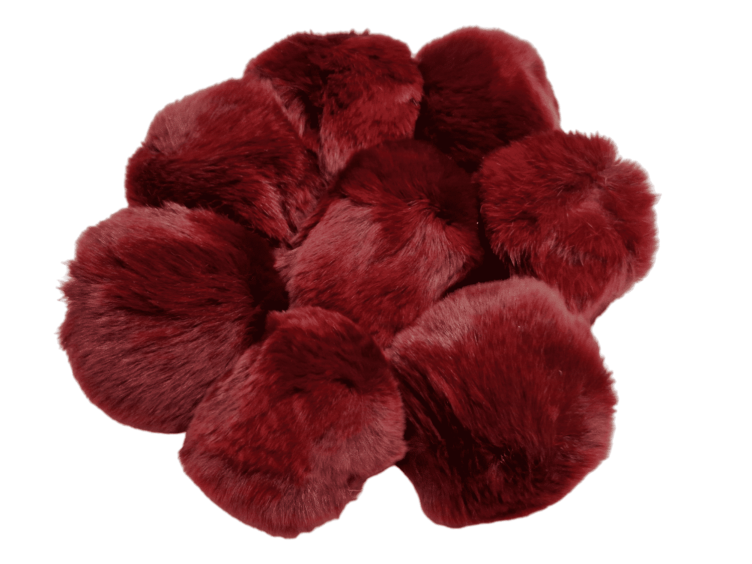 Naturaalne mütsitutt kummiga jänes burgundia 8 cm