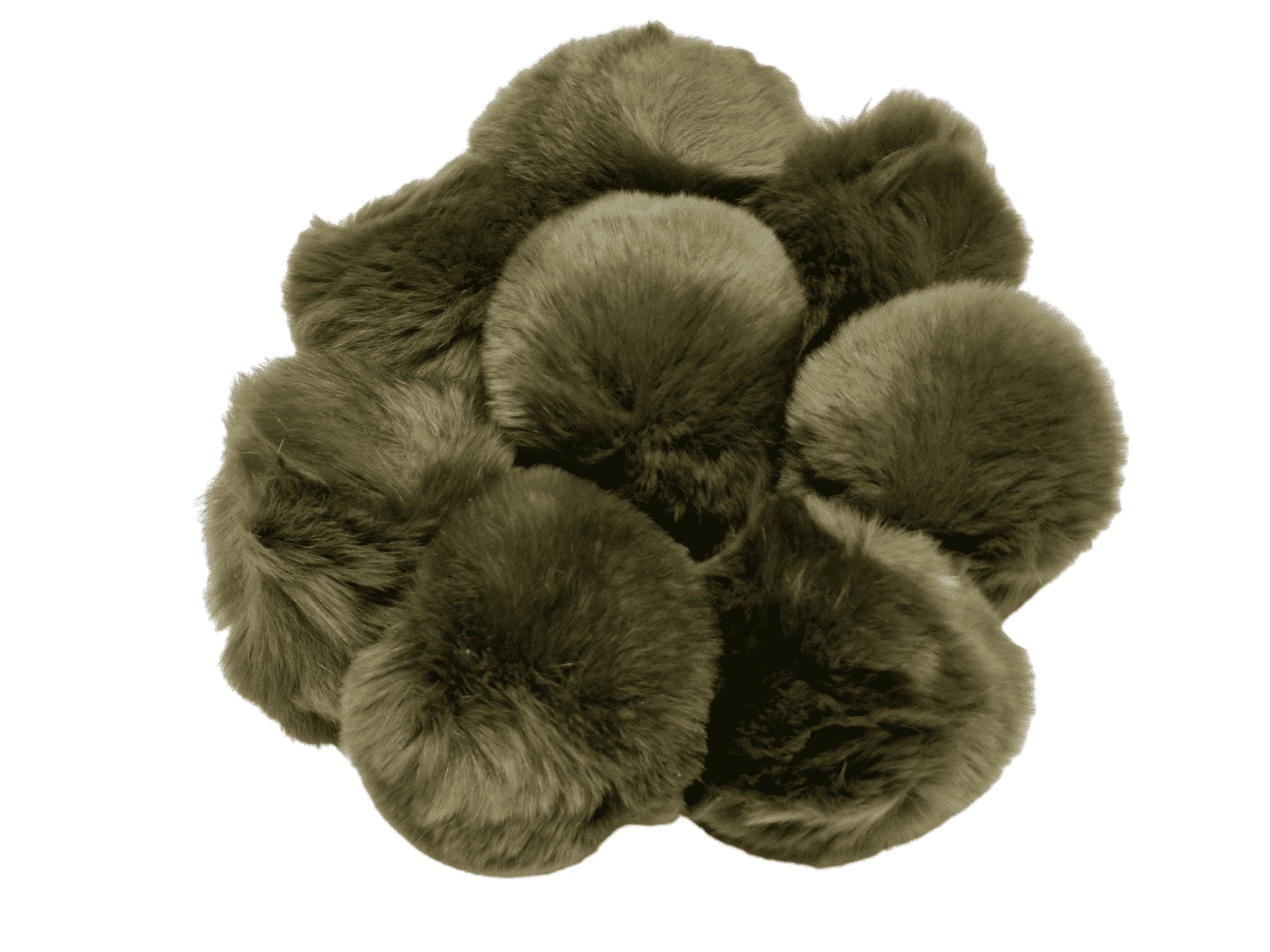 Naturaalne mütsitutt kummiga jänes küti roheline 8 cm