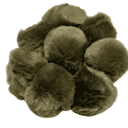 Naturaalne mütsitutt kummiga jänes küti roheline 8 cm