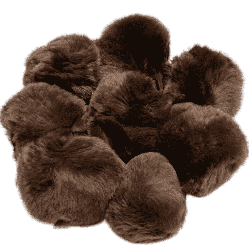 Naturaalne mütsitutt kummiga jänes pruun 8 cm
