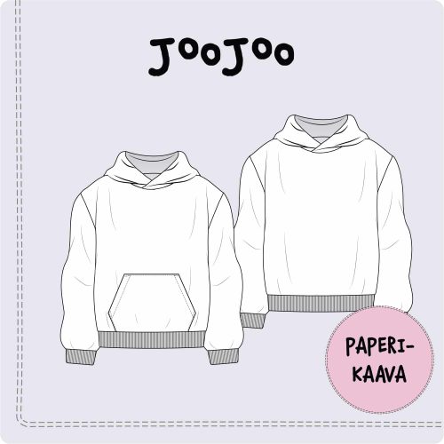 Paperikaava oversize lasten pusero JOOJOO 104-164, suomenkielinen ohje