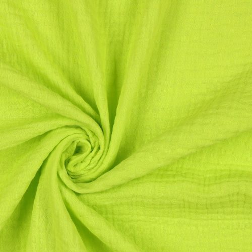 Musliini (double gauze) neonkeltainen GOTS
