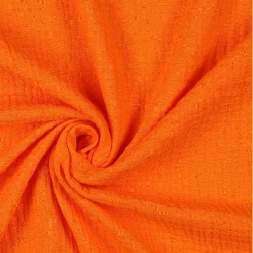 Musliini (double gauze) neonoranssi GOTS