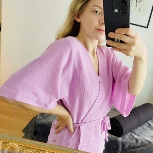 Muslin (double gauze) light purple GOTS