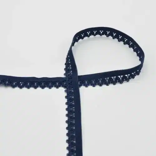 Elastne kumm pitsi äärega marine 13 mm