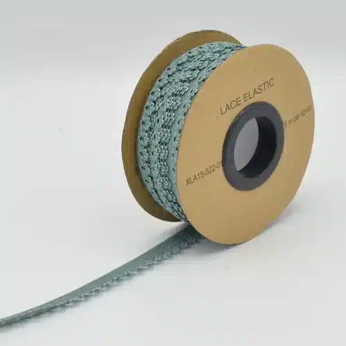 Elastne kumm pitsi äärega tuhm roheline 13 mm