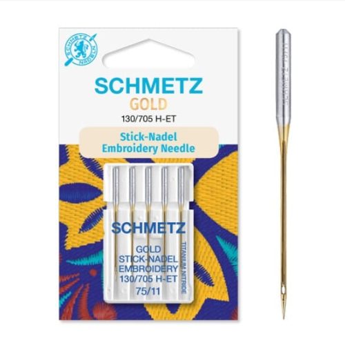 Nõelad SCHMETZ Gold Stick-Nadel Embroidery 130/705 H-ET 75/11