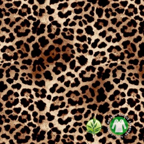 Bambustrikotaaž leopard GOTS digital print
