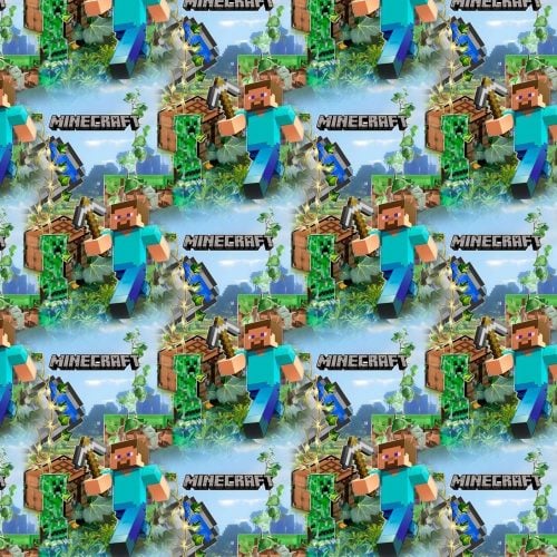 Dressikangas Minecraft mehike kirkaga digital print