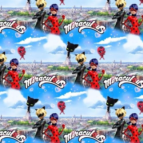 Trikotaaž Ladybug ja Cat Noir Miraculus digital print