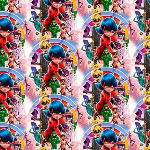 Trikotaaž Ladybug ja teised kangelased digital print