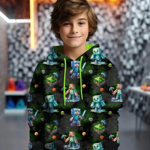 Trikotaaž Minecraft ja kuubikud digital print