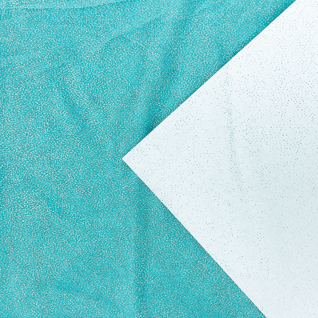 Tüll hõbedane glitter hele aqua