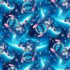 Trikotaaž Stitch kosmoses digital print