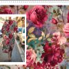 Dressikangas suured roosad roosid digital print